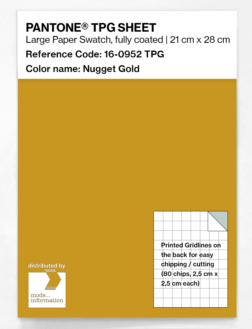 Product image 1 of the product “PANTONE® TPG SHEET 16-0952 TPG Nugget Gold ”