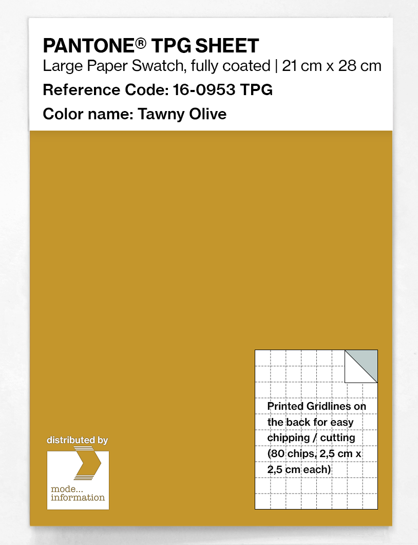 Product image 1 of the product “PANTONE® TPG SHEET 16-0953 TPG Tawny Olive ”