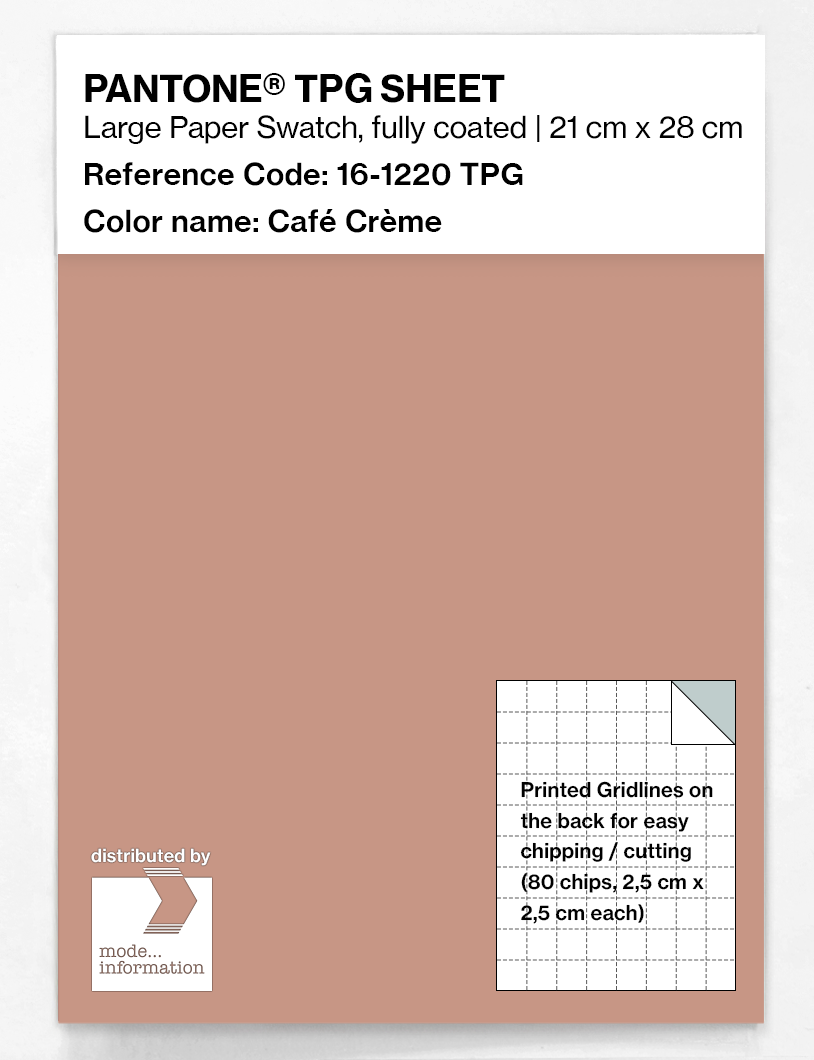 Product image 1 of the product “PANTONE® TPG SHEET 16-1220 TPG Café Crème ”
