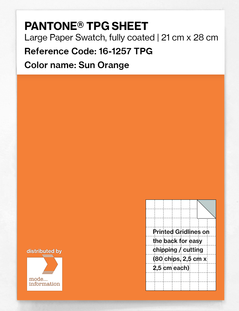 Product image 1 of the product “PANTONE® TPG SHEET 16-1257 TPG Sun Orange ”