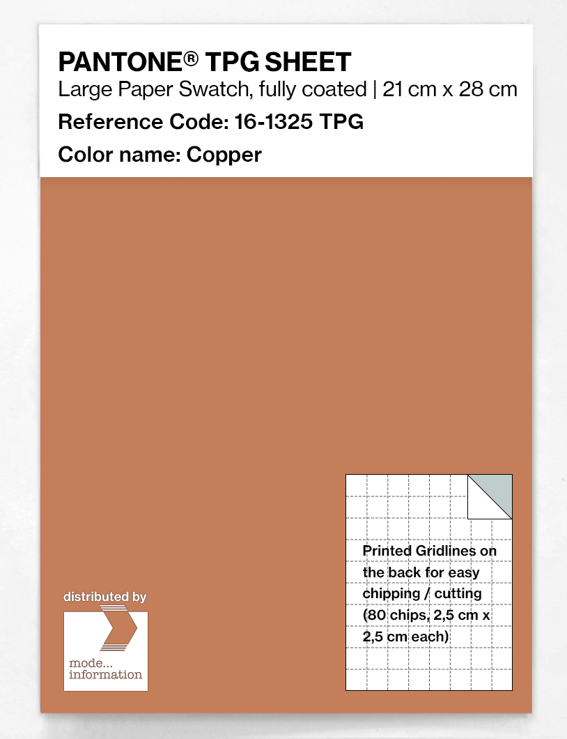 Product image 1 of the product “PANTONE® TPG SHEET 16-1325 TPG Copper ”