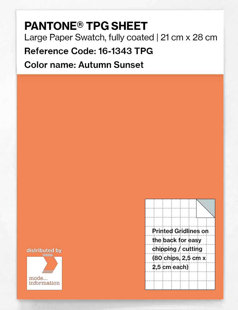 Product image 1 of the product “PANTONE® TPG SHEET 16-1343 TPG Autumn Sunset ”