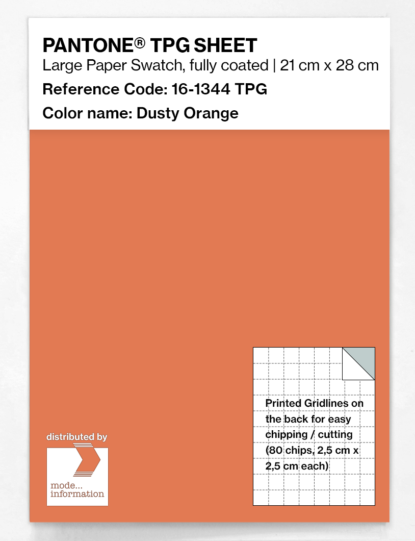 Product image 1 of the product “PANTONE® TPG SHEET 16-1344 TPG Dusty Orange ”