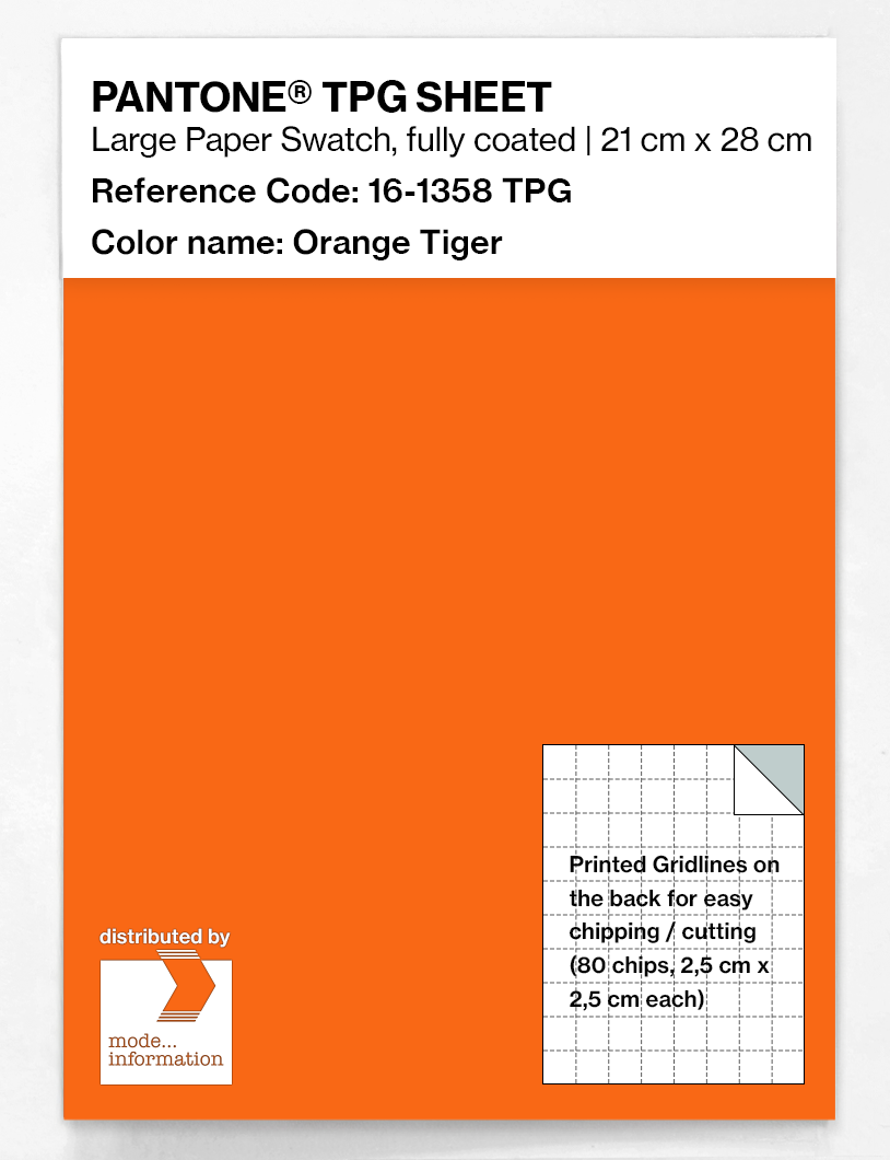 Product image 1 of the product “PANTONE® TPG SHEET 16-1358 TPG Orange Tiger ”