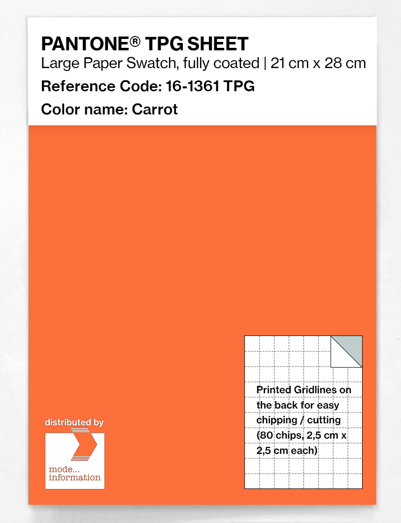 Product image 1 of the product “PANTONE® TPG SHEET 16-1361 TPG Carrot ”