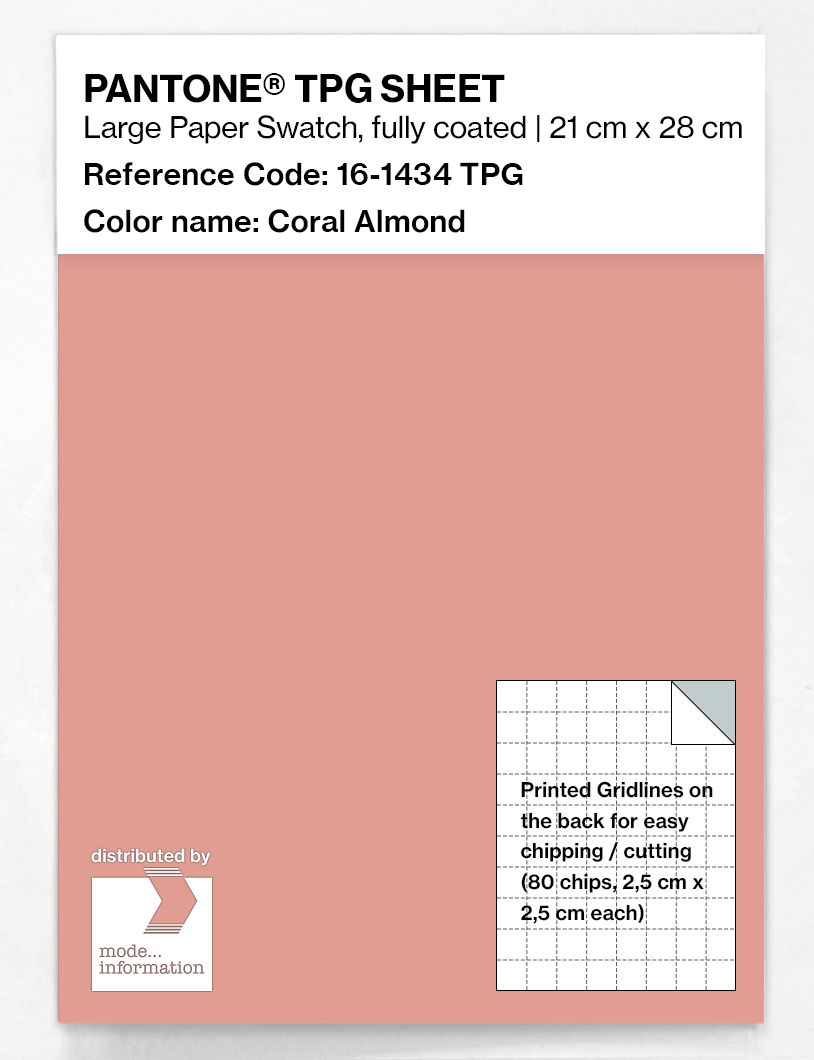 Product image 1 of the product “PANTONE® TPG SHEET 16-1434 TPG Coral Almond ”
