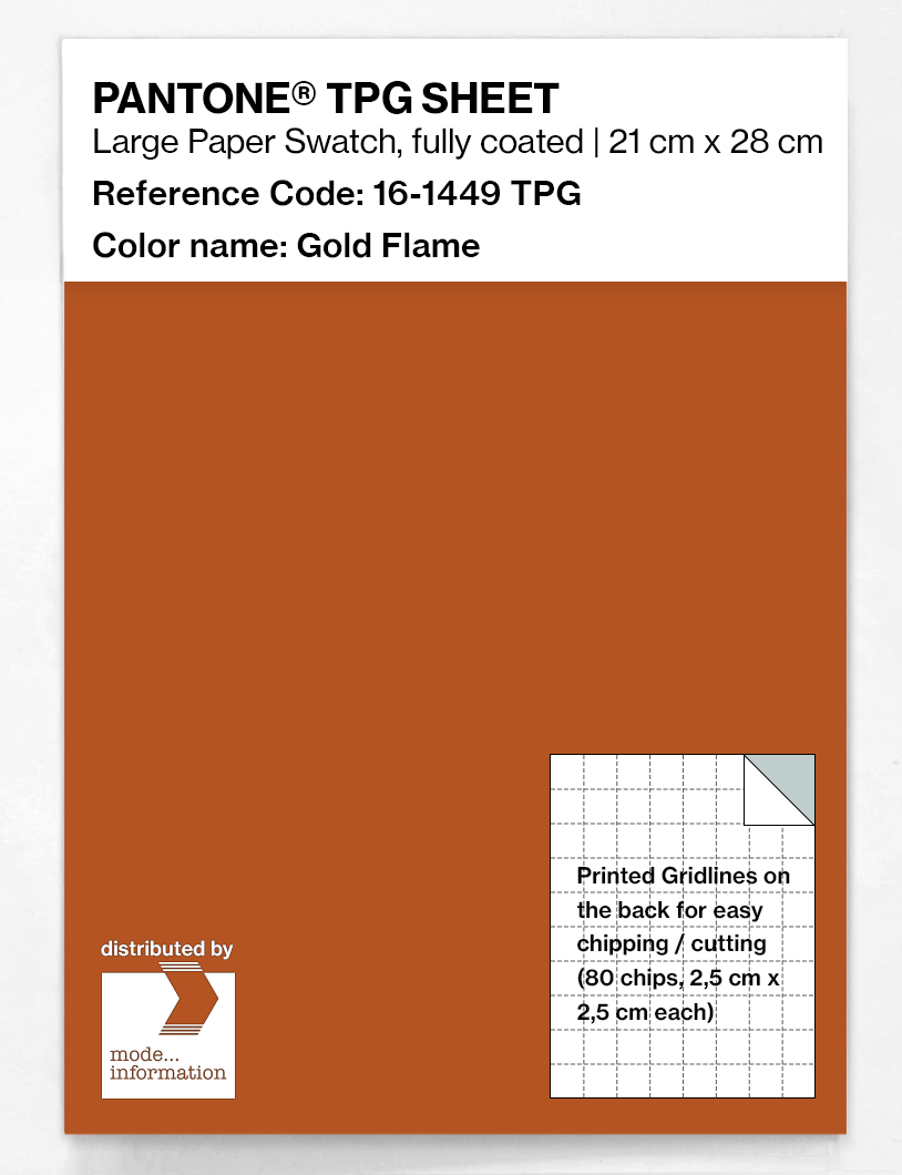 Product image 1 of the product “PANTONE® TPG SHEET 16-1449 TPG Gold Flame ”