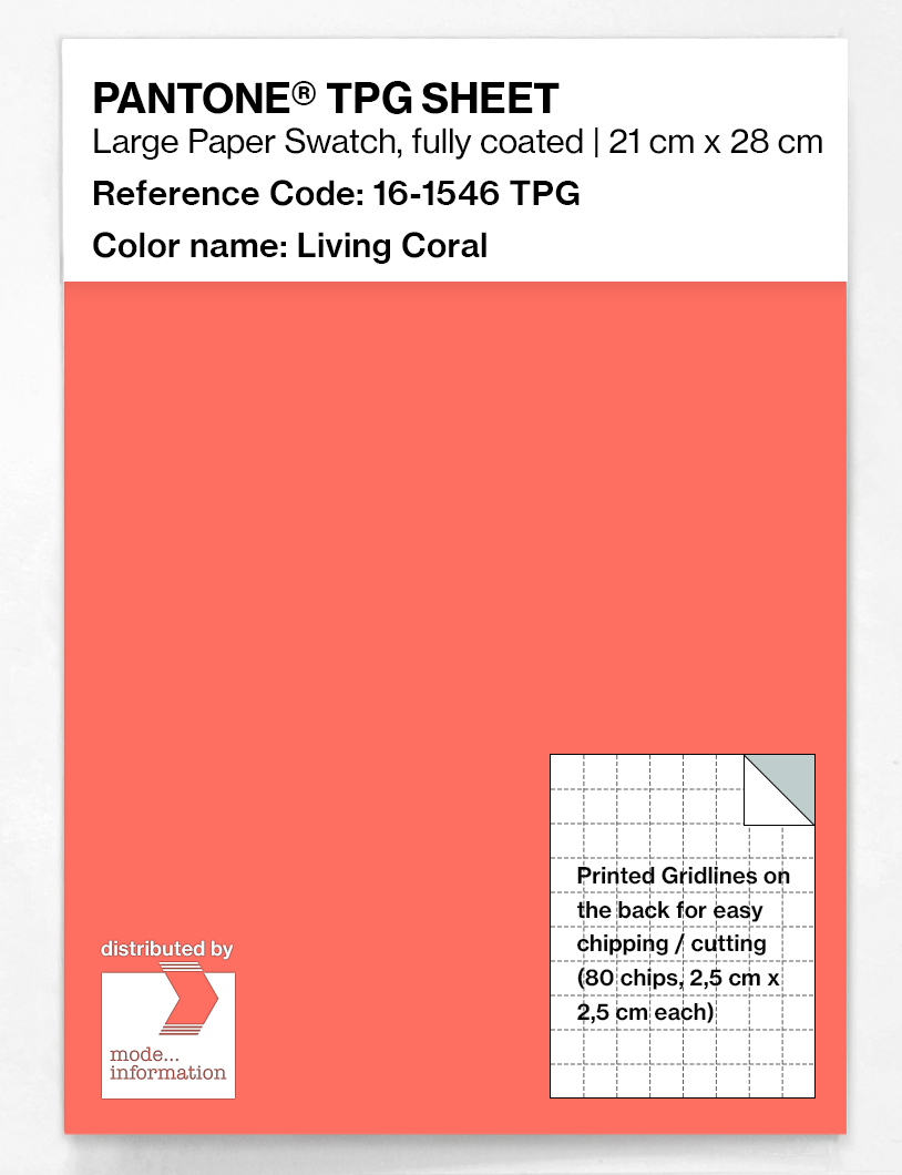 Product image 1 of the product “PANTONE® TPG SHEET 16-1546 TPG Living Coral ”