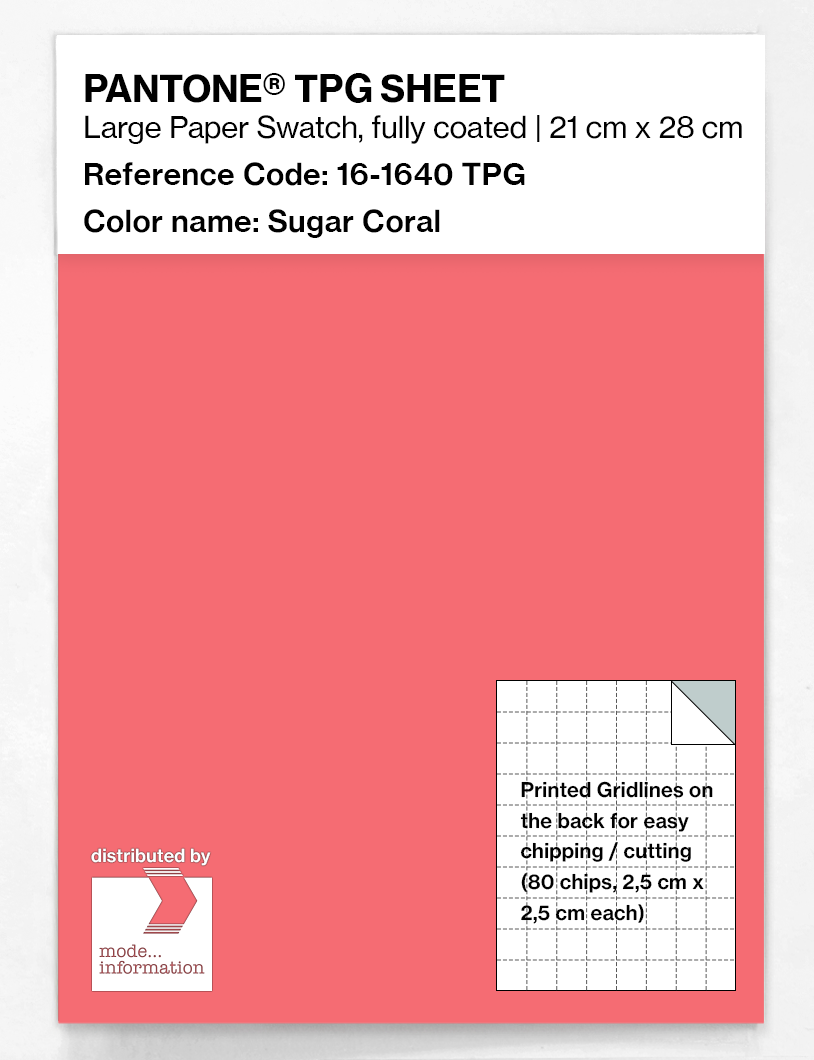 Product image 1 of the product “PANTONE® TPG SHEET 16-1640 TPG Sugar Coral ”