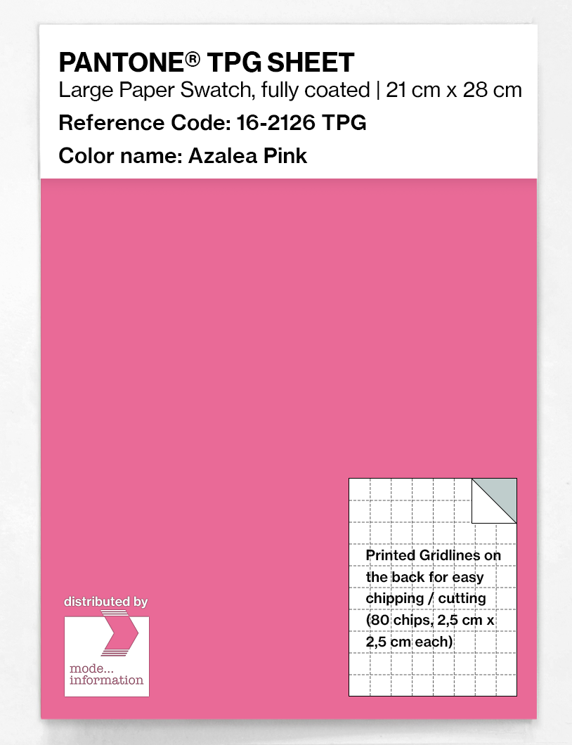 Product image 1 of the product “PANTONE® TPG SHEET 16-2126 TPG Azalea Pink ”