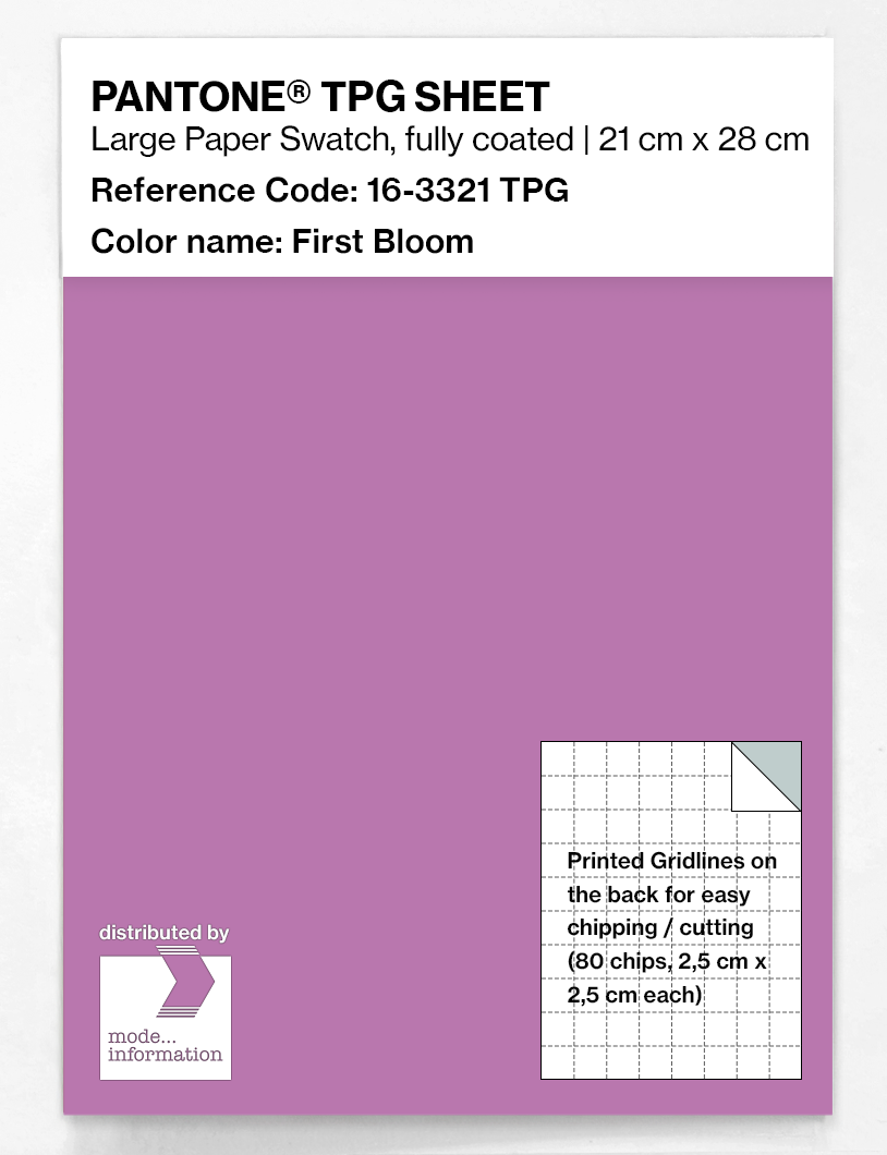 Product image 1 of the product “PANTONE® TPG SHEET 16-3321 TPG First Bloom ”