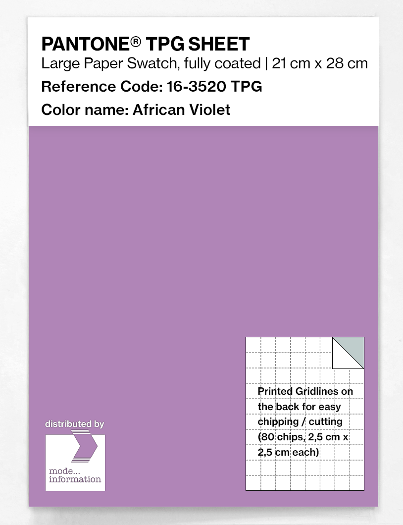 Product image 1 of the product “PANTONE® TPG SHEET 16-3520 TPG African Violet ”