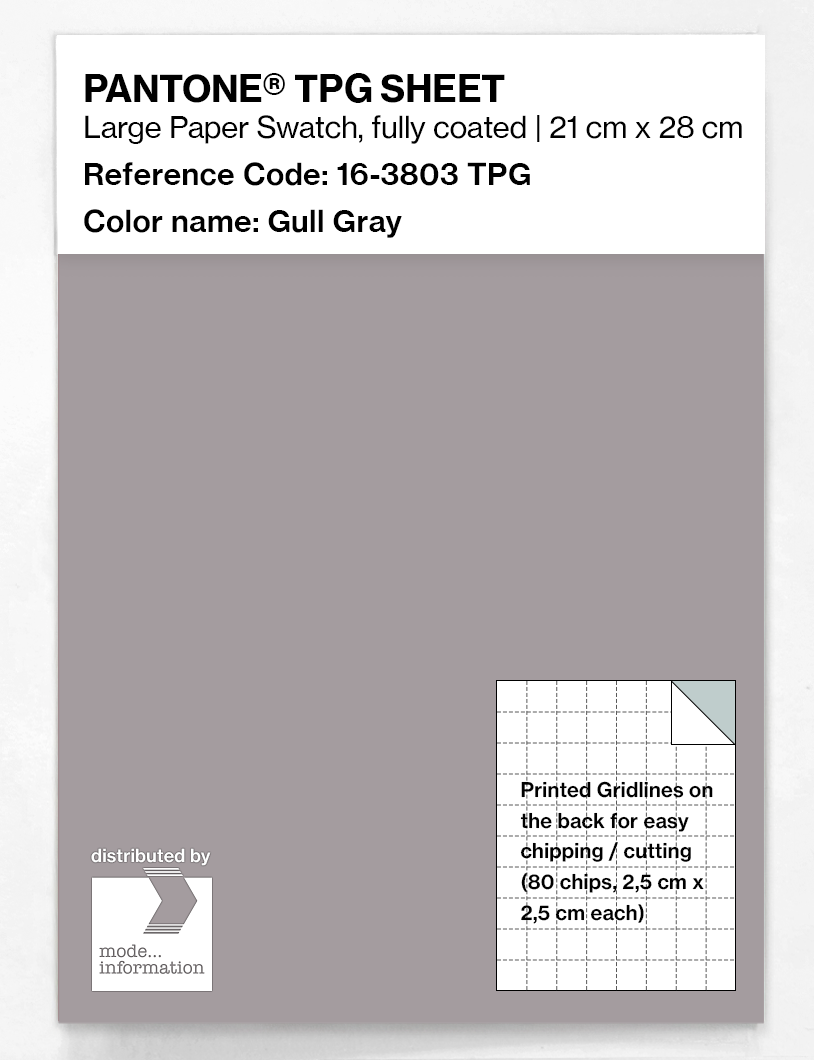 Product image 1 of the product “PANTONE® TPG SHEET 16-3803 TPG Gull Gray ”
