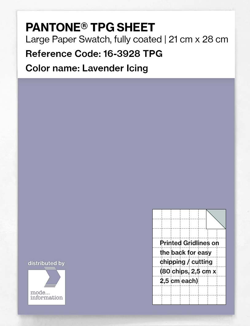 Product image 1 of the product “PANTONE® TPG SHEET 16-3928 TPG Lavender Icing ”