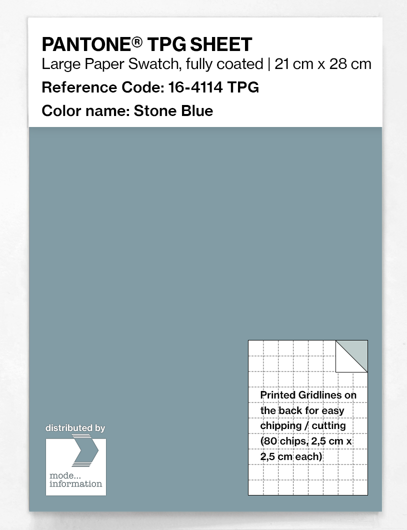 Product image 1 of the product “PANTONE® TPG SHEET 16-4114 TPG Stone Blue ”