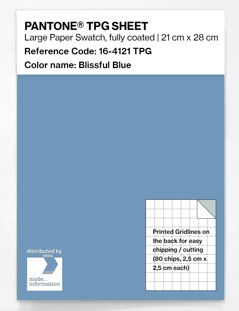 Product image 1 of the product “PANTONE® TPG SHEET 16-4121 TPG Blissful Blue ”
