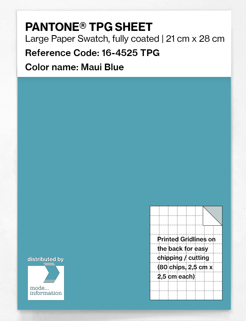 Product image 1 of the product “PANTONE® TPG SHEET 16-4525 TPG Maui Blue ”