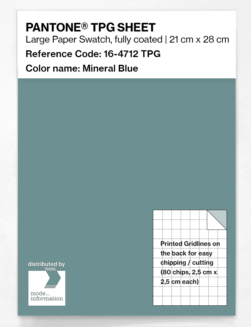 Product image 1 of the product “PANTONE® TPG SHEET 16-4712 TPG Mineral Blue ”