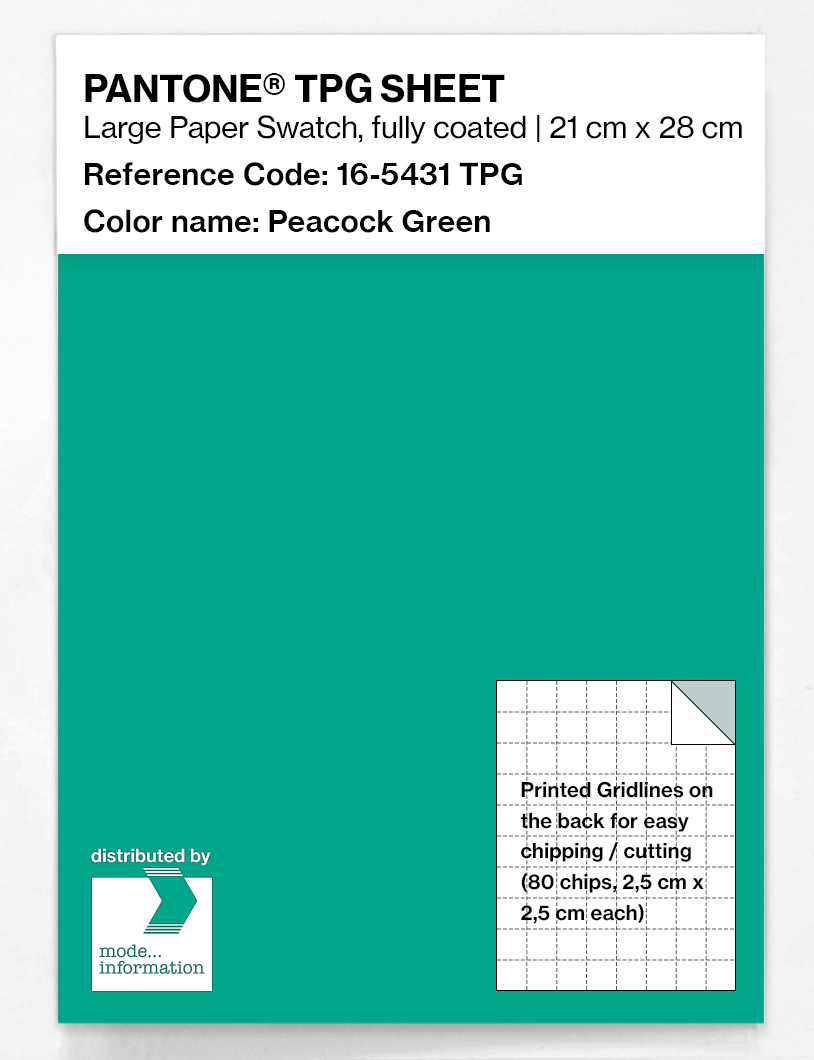 Product image 1 of the product “PANTONE® TPG SHEET 16-5431 TPG Peacock Green ”