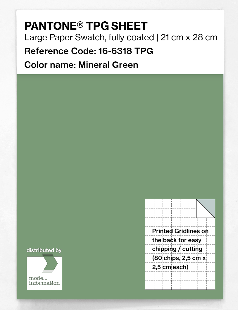 Product image 1 of the product “PANTONE® TPG SHEET 16-6318 TPG Mineral Green ”