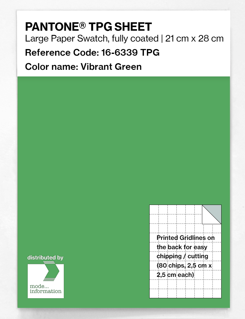 Product image 1 of the product “PANTONE® TPG SHEET 16-6339 TPG Vibrant Green ”