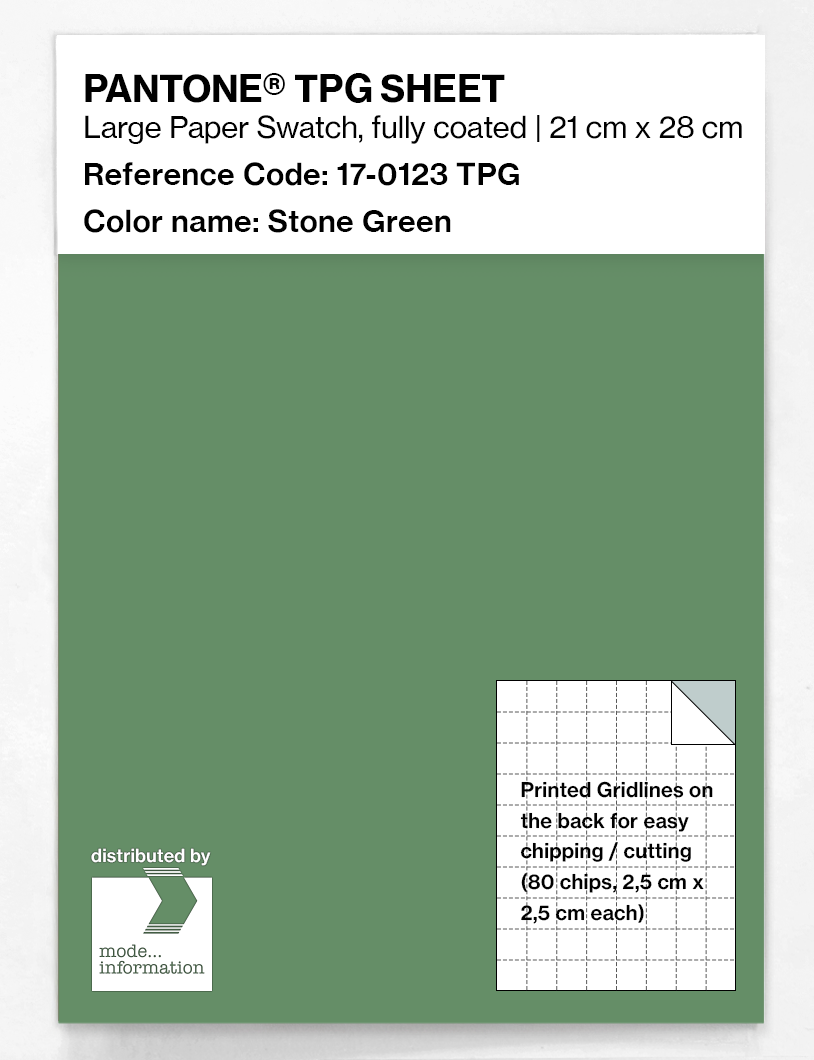 Product image 1 of the product “PANTONE® TPG SHEET 17-0123 TPG Stone Green ”
