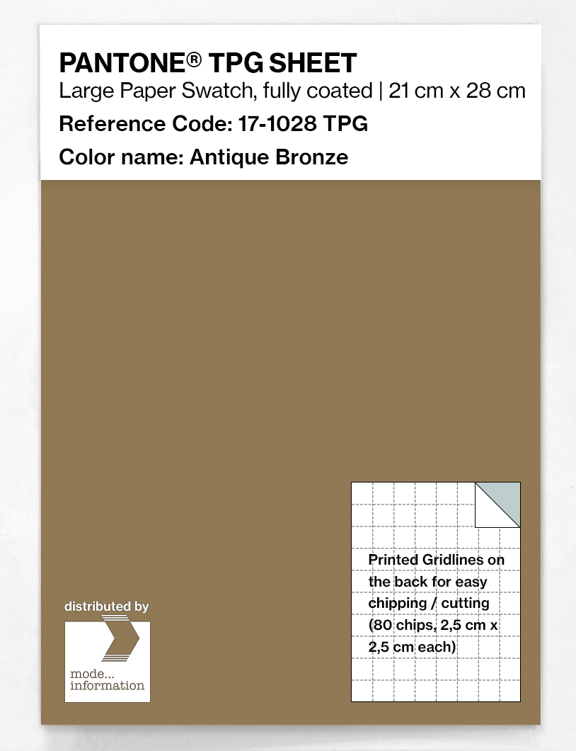 Product image 1 of the product “PANTONE® TPG SHEET 17-1028 TPG Antique Bronze ”