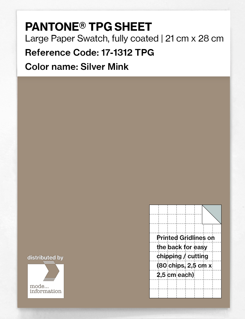 Product image 1 of the product “PANTONE® TPG SHEET 17-1312 TPG Silver Mink ”