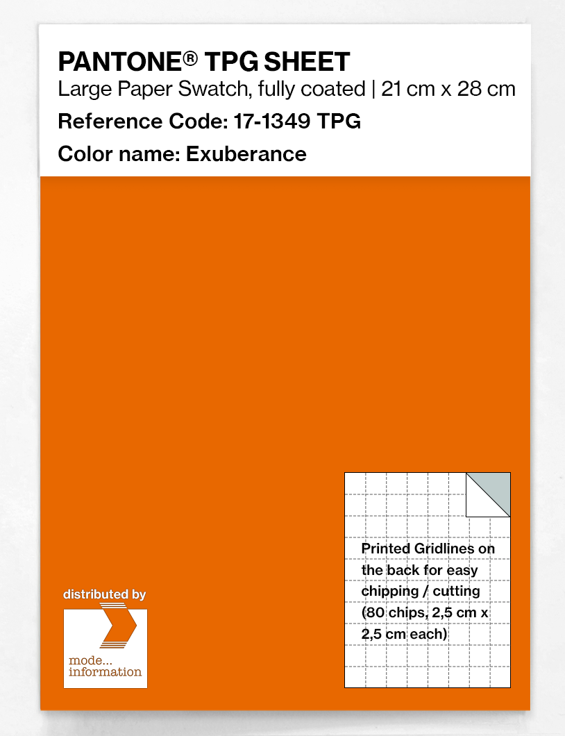 Product image 1 of the product “PANTONE® TPG SHEET 17-1349 TPG Exuberance ”