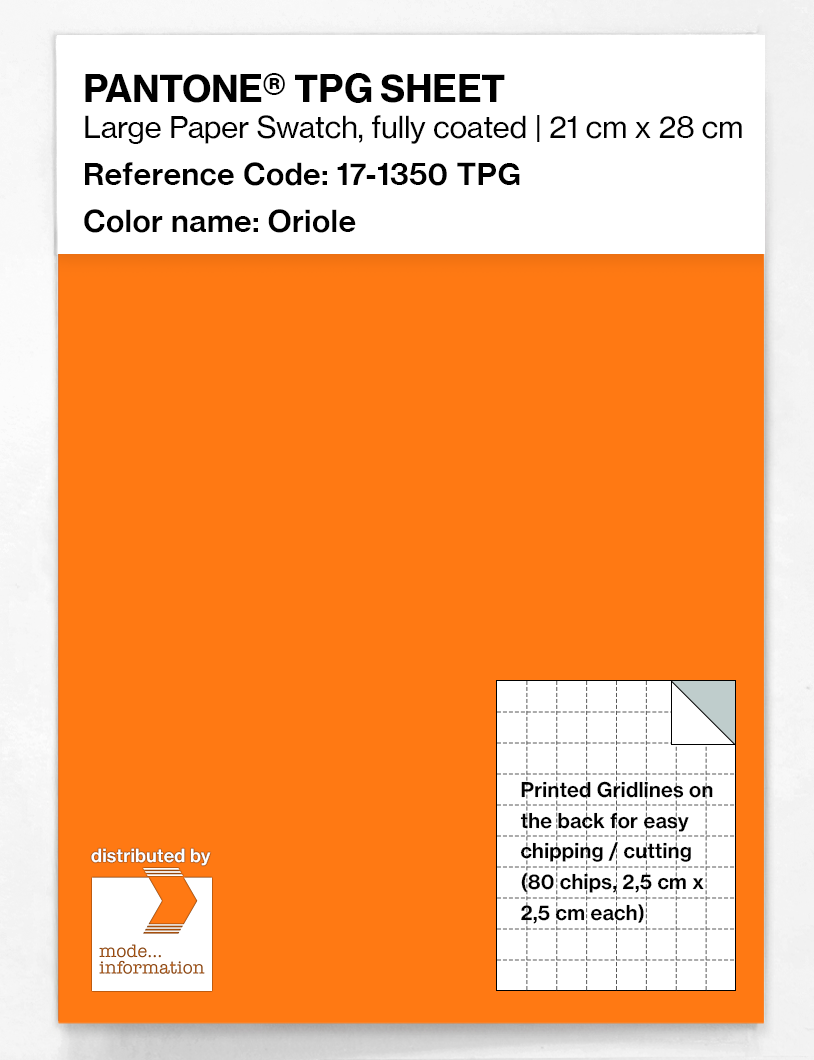 Product image 1 of the product “PANTONE® TPG SHEET 17-1350 TPG Oriole ”