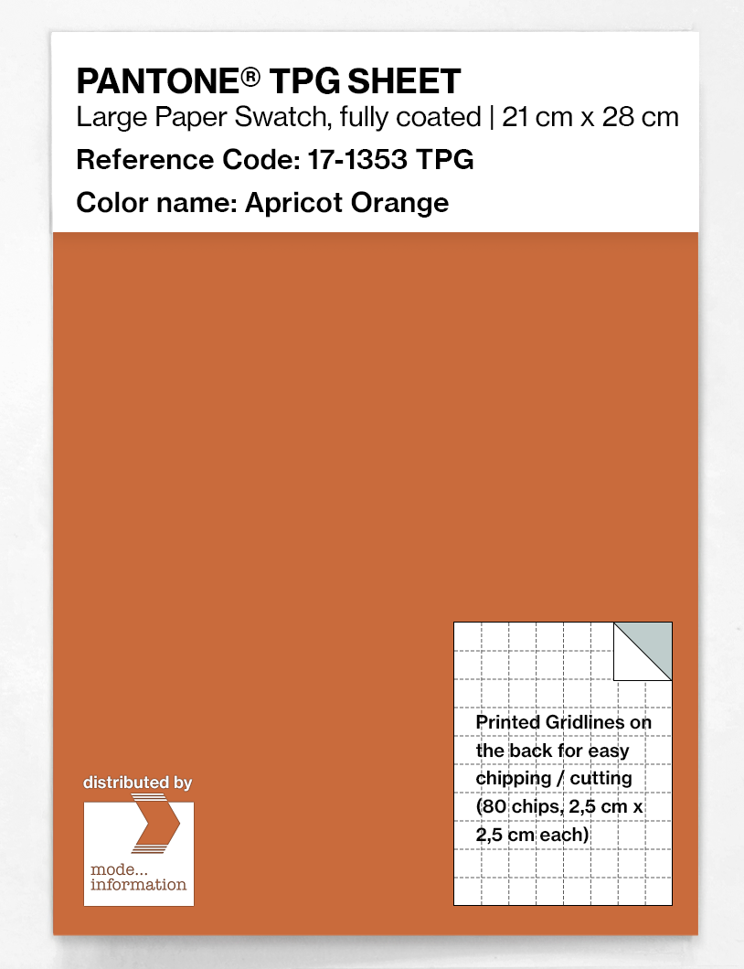 Product image 1 of the product “PANTONE® TPG SHEET 17-1353 TPG Apricot Orange ”