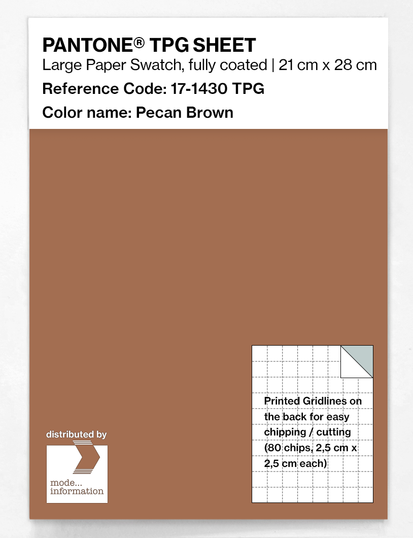Product image 1 of the product “PANTONE® TPG SHEET 17-1430 TPG Pecan Brown ”