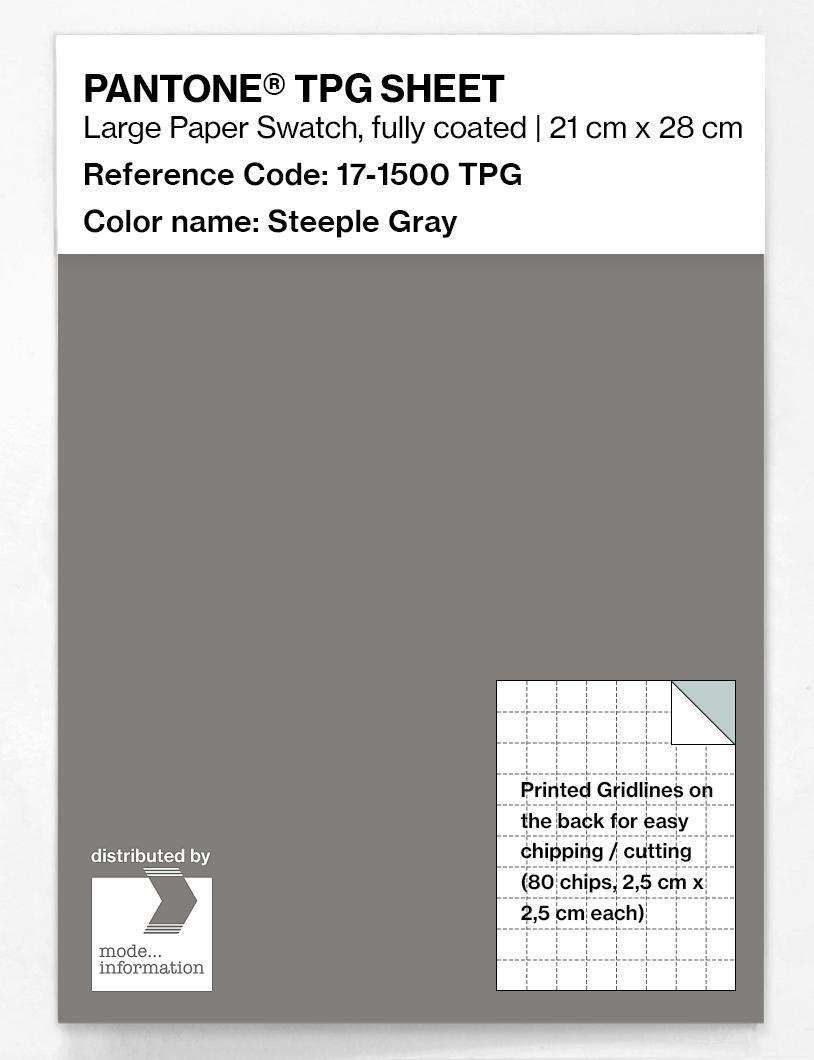 Product image 1 of the product “PANTONE® TPG SHEET 17-1500 TPG Steeple Gray ”