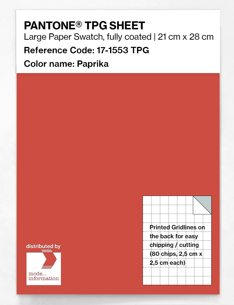 Product image 1 of the product “PANTONE® TPG SHEET 17-1553 TPG Paprika ”