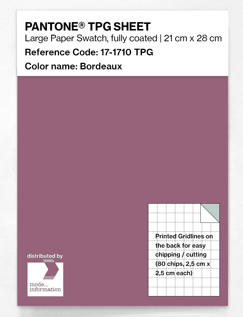 Product image 1 of the product “PANTONE® TPG SHEET 17-1710 TPG Bordeaux ”