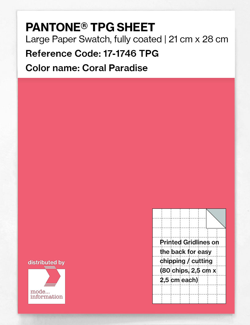 Product image 1 of the product “PANTONE® TPG SHEET 17-1746 TPG Coral Paradise ”