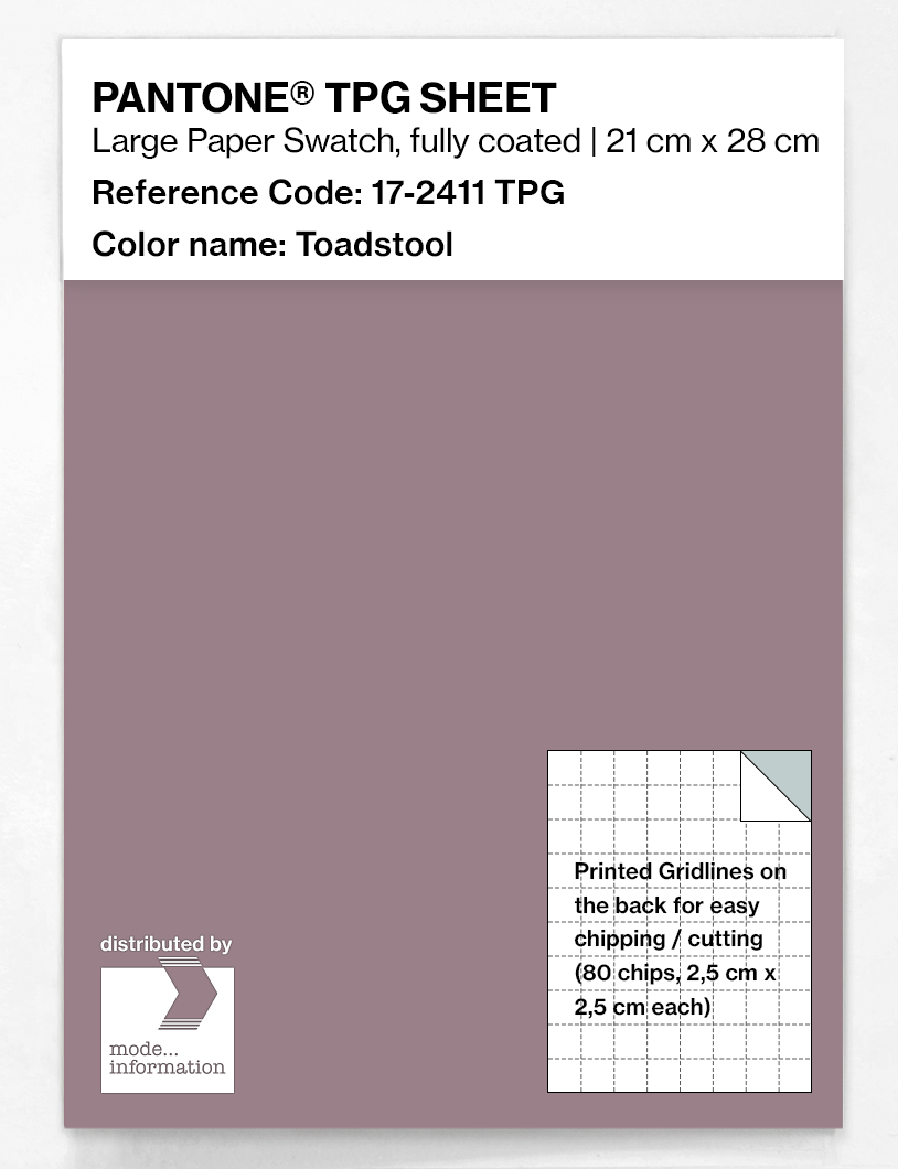 Product image 1 of the product “PANTONE® TPG SHEET 17-2411 TPG Toadstool ”