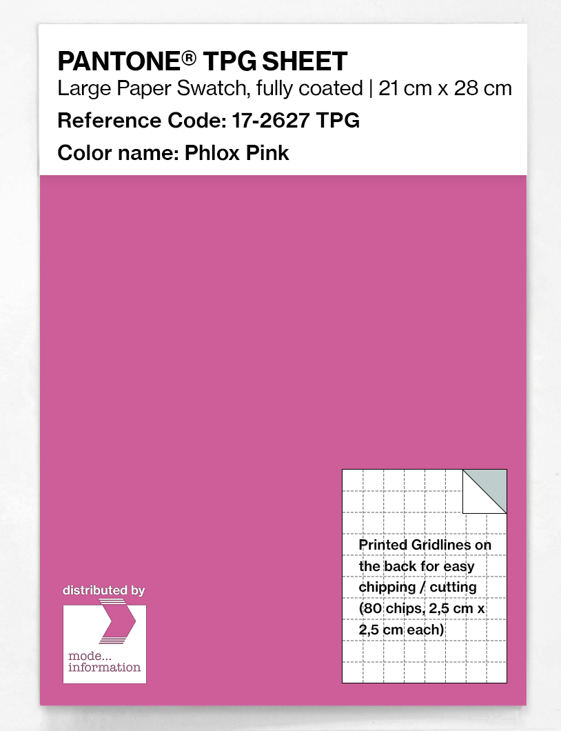 Product image 1 of the product “PANTONE® TPG SHEET 17-2627 TPG Phlox Pink ”