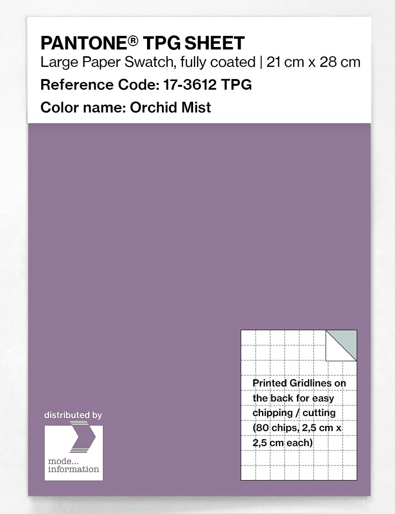 Product image 1 of the product “PANTONE® TPG SHEET 17-3612 TPG Orchid Mist ”