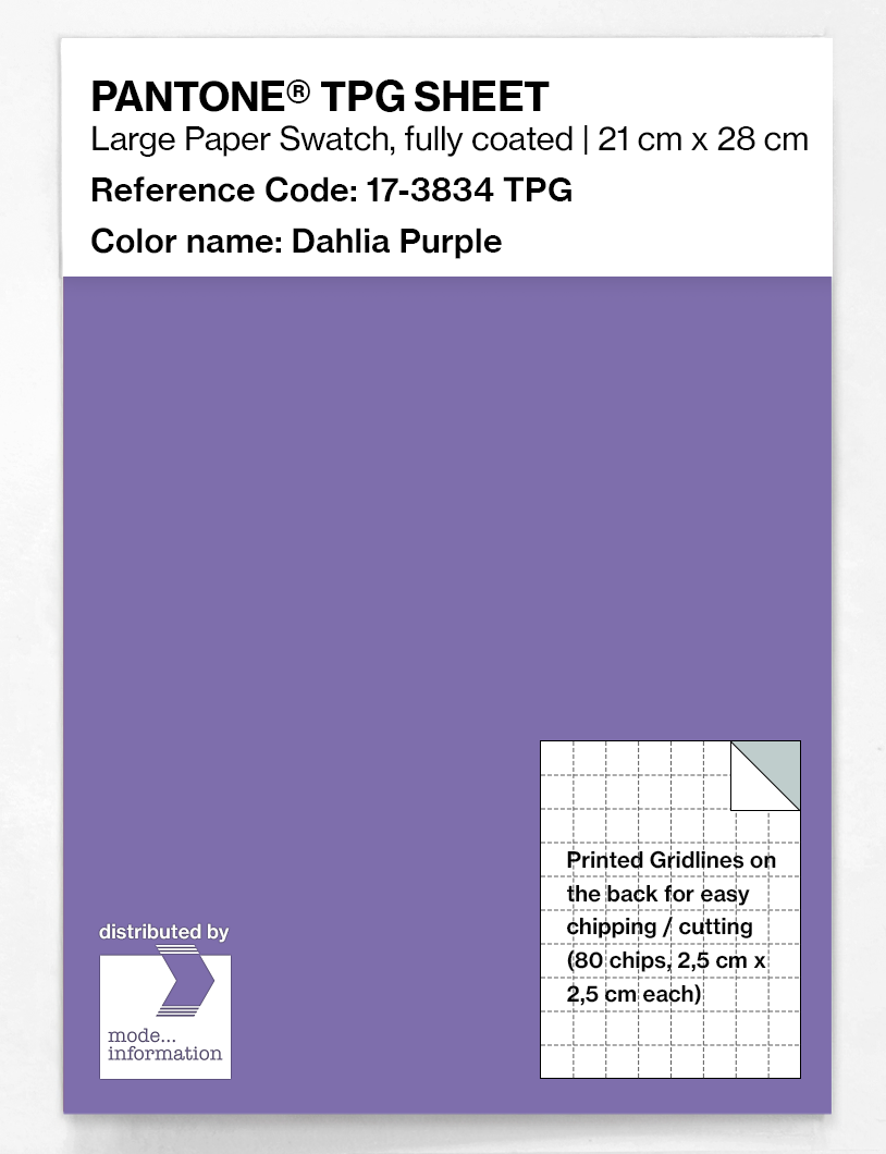 Product image 1 of the product “PANTONE® TPG SHEET 17-3834 TPG Dahlia Purple ”