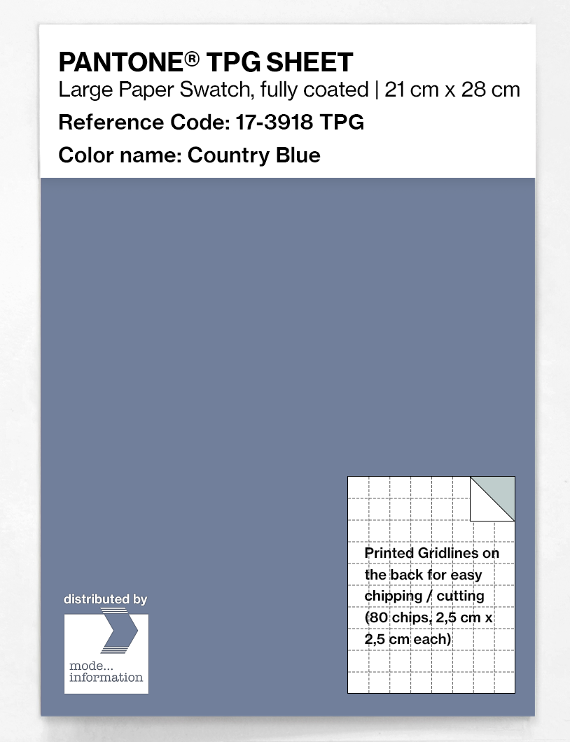 Product image 1 of the product “PANTONE® TPG SHEET 17-3918 TPG Country Blue ”