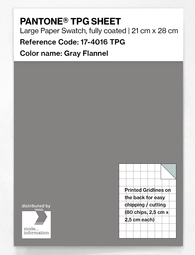 Product image 1 of the product “PANTONE® TPG SHEET 17-4016 TPG Gray Flannel ”
