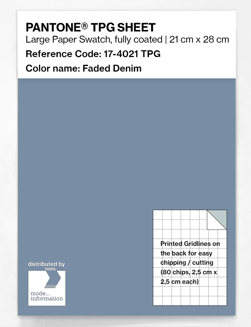 Product image 1 of the product “PANTONE® TPG SHEET 17-4021 TPG Faded Denim ”