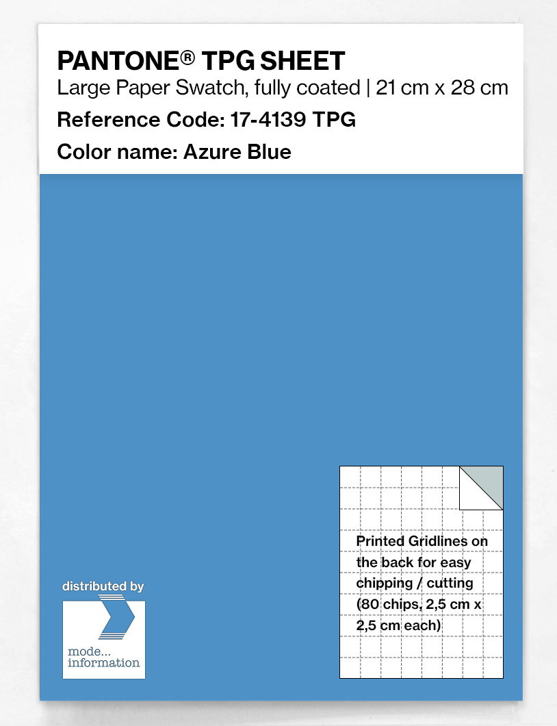 Product image 1 of the product “PANTONE® TPG SHEET 17-4139 TPG Azure Blue ”
