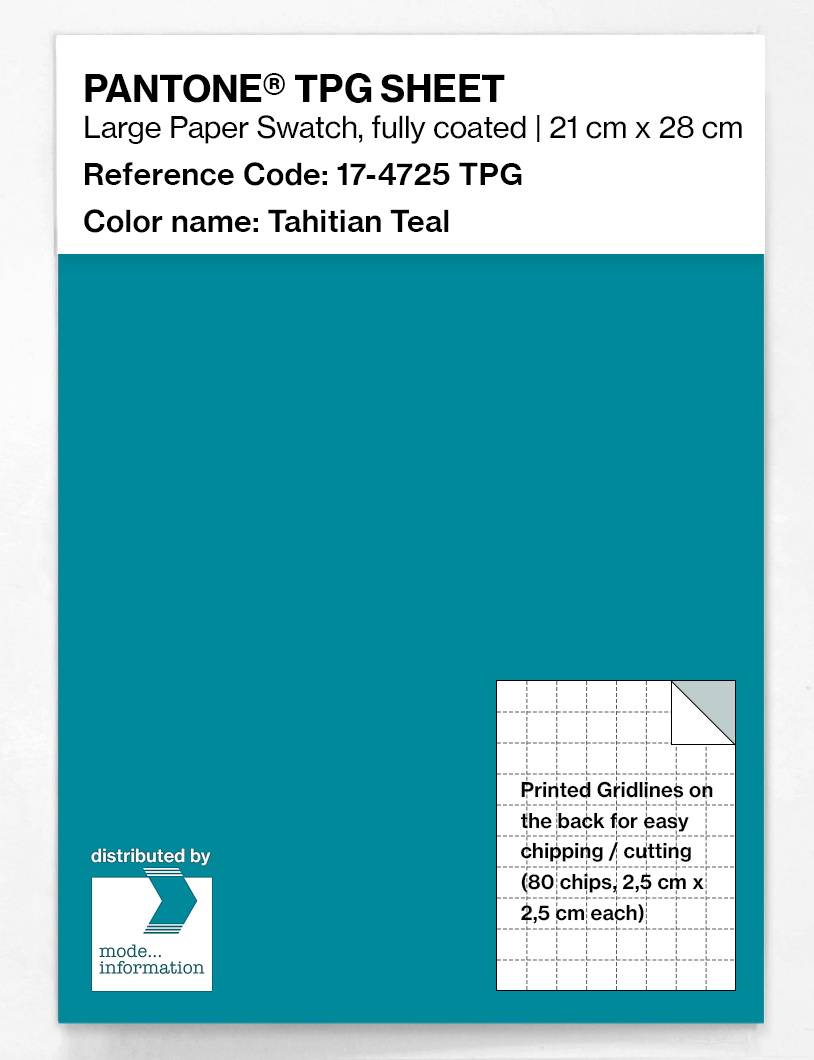 Product image 1 of the product “PANTONE® TPG SHEET 17-4725 TPG Tahitian Teal ”