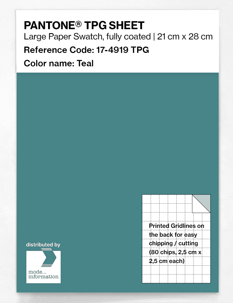 Product image 1 of the product “PANTONE® TPG SHEET 17-4919 TPG Teal ”