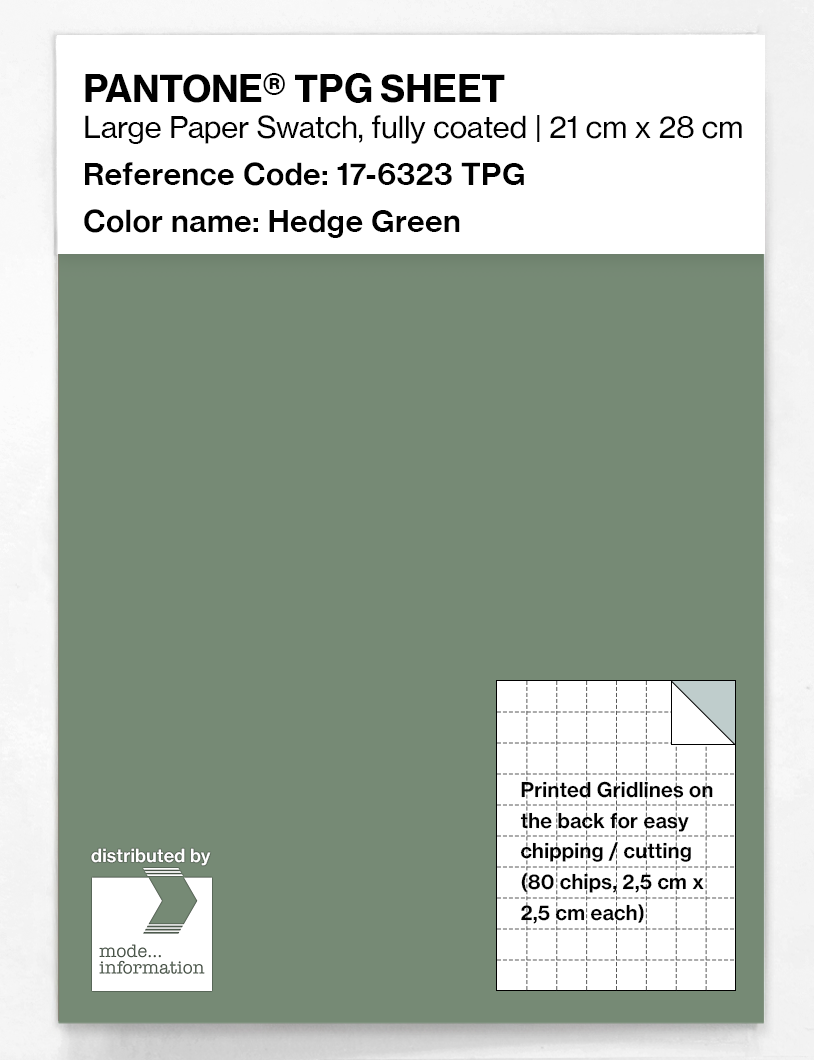Product image 1 of the product “PANTONE® TPG SHEET 17-6323 TPG Hedge Green ”