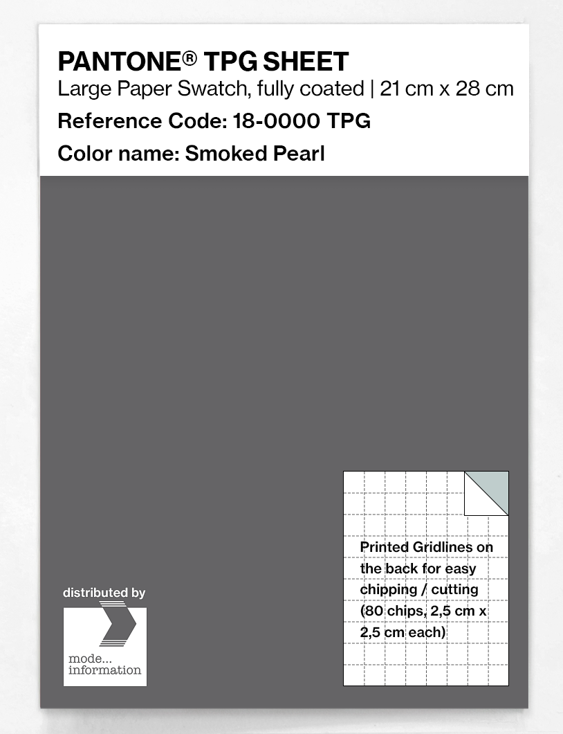 Product image 1 of the product “PANTONE® TPG SHEET 18-0000 TPG Smoked Pearl ”