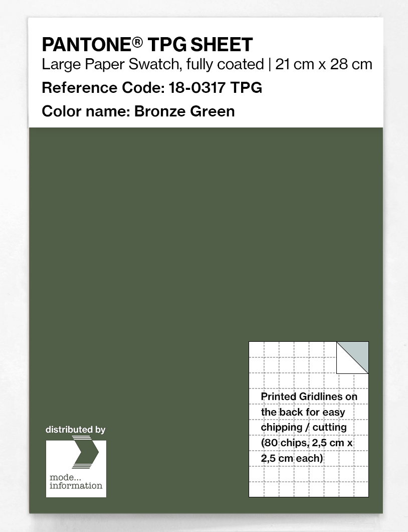 Product image 1 of the product “PANTONE® TPG SHEET 18-0317 TPG Bronze Green ”