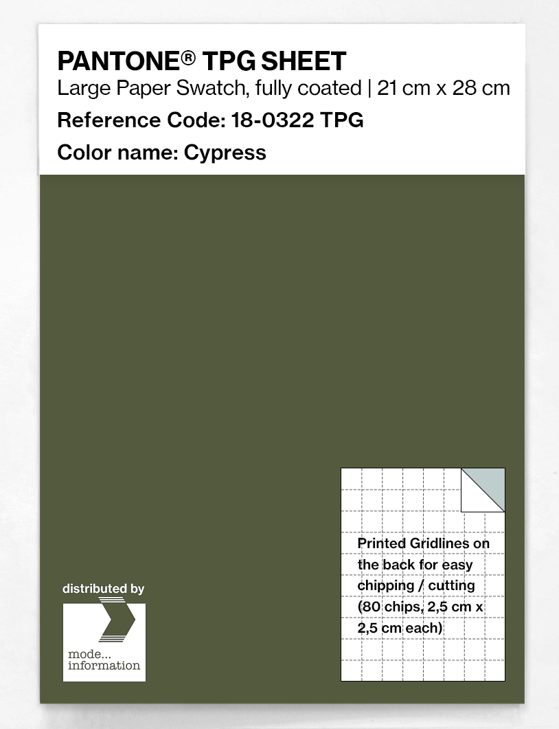 Product image 1 of the product “PANTONE® TPG SHEET 18-0322 TPG Cypress ”